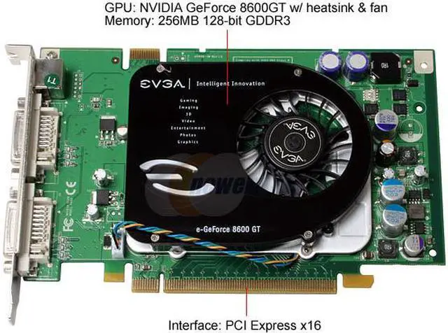 Alt view image 3 of 7 - EVGA 256-P2-N755-AR GeForce 8600GT 256MB 128-bit GDDR3 PCI Express x16 SLI Supported Superclocked Video Card