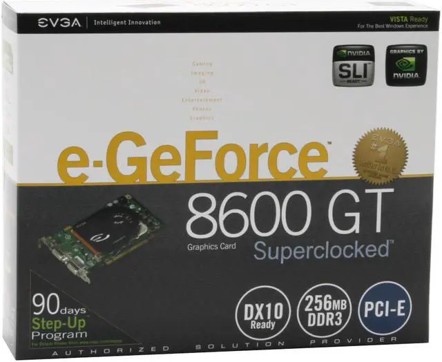Alt view image 7 of 7 - EVGA 256-P2-N755-AR GeForce 8600GT 256MB 128-bit GDDR3 PCI Express x16 SLI Supported Superclocked Video Card