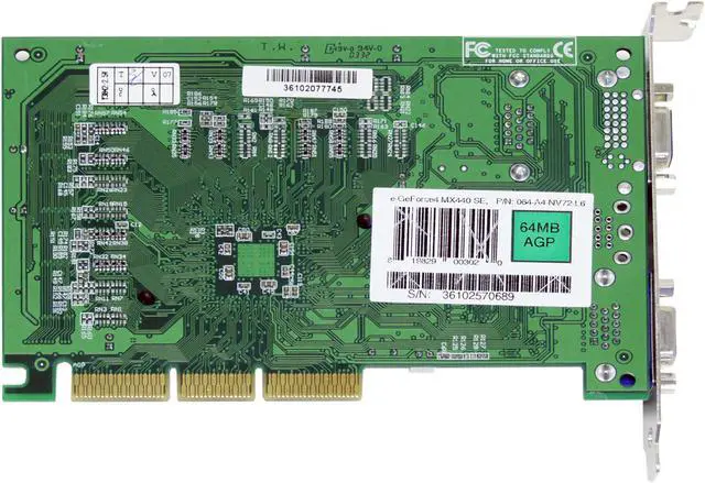 Alt view image 3 of 5 - EVGA GeForce4 MX440SE 64MB DDR AGP 2X/4X Graphics Card e-GeForce4 MX 440 SE(064-A4-NV72-L6)
