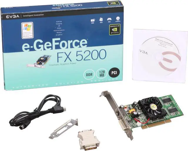 Alt view image 5 of 5 - EVGA GeForce FX 5200 128MB DDR PCI Graphics Card 128-P1-N309-LX