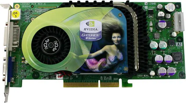 Alt view image 2 of 5 - EVGA GeForce 6800 128MB DDR AGP 4X/8X Graphics Card 128-A8-N343-AX
