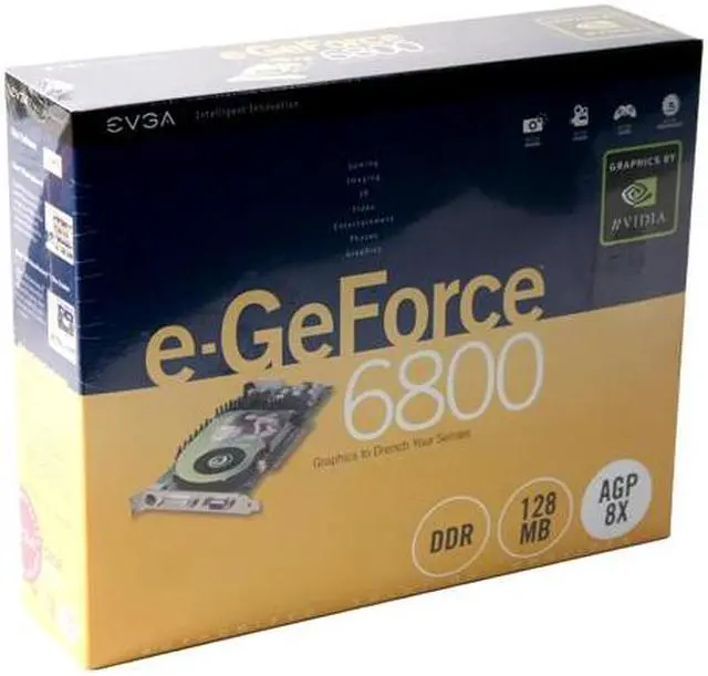 Alt view image 5 of 5 - EVGA GeForce 6800 128MB DDR AGP 4X/8X Graphics Card 128-A8-N343-AX