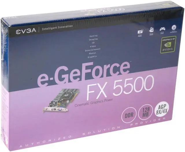 Alt view image 5 of 5 - EVGA GeForce FX 5500 128MB DDR AGP 4X/8X Graphics Card 128-A8-N319-LX