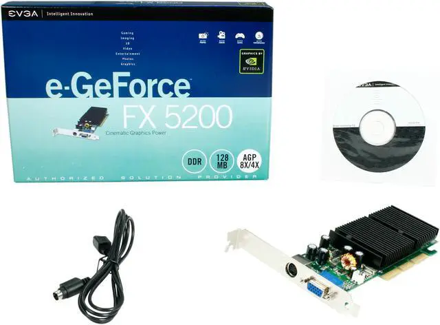 Alt view image 5 of 5 - EVGA GeForce FX 5200 128MB DDR AGP 4X/8X Graphics Card 128-A8-N303-L2