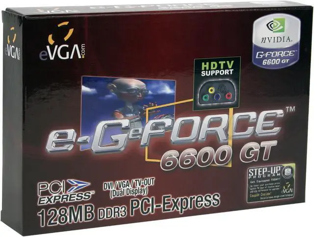 Alt view image 6 of 7 - EVGA GeForce 6600GT 128MB GDDR3 PCI Express x16 SLI Support Graphics Card 128-P2-N368-TX