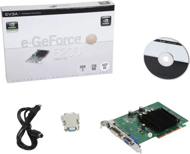 Alt view image 5 of 5 - EVGA GeForce 6200 256MB DDR AGP 8X Graphics Card 256-A8-N341-LX