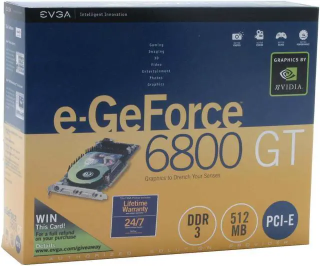 Alt view image 5 of 5 - EVGA GeForce 6800GT 512MB GDDR3 PCI Express x16 SLI Support Graphics Card 512-P2-N435-AX