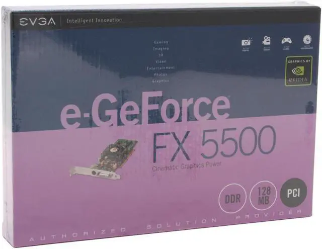 Alt view image 5 of 5 - EVGA GeForce FX 5500 128MB DDR PCI Low Profile Graphics Card 128-P1-N320-LX