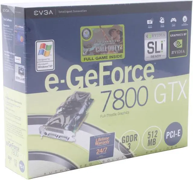 Alt view image 5 of 5 - EVGA GeForce 7800GTX 512MB GDDR3 PCI Express x16 SLI Support Graphics Card 512-P2-N545