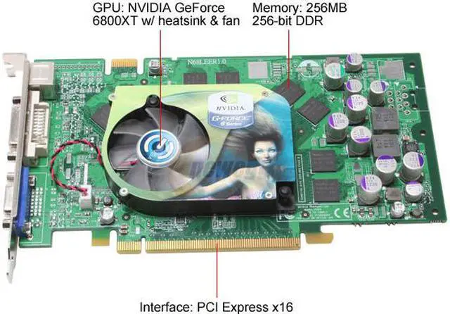 Alt view image 2 of 5 - EVGA GeForce 6800XT 256MB DDR PCI Express x16 SLI Support Graphics Card 256-P2-N381-TX