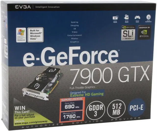 Alt view image 7 of 7 - EVGA 512-P2-N575-AX GeForce 7900GTX 512MB 256-bit GDDR3 PCI Express x16 SLI Supported Video Card