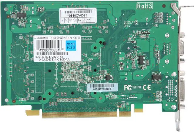 Alt view image 4 of 5 - EVGA GeForce 8500 GT 512MB GDDR2 PCI Express x16 SLI Support Graphics Card 512-P2-N747-LR