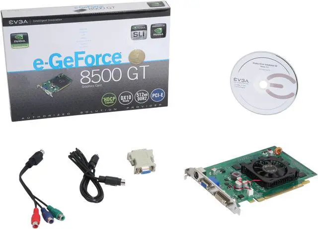 Alt view image 5 of 5 - EVGA GeForce 8500 GT 512MB GDDR2 PCI Express x16 SLI Support Graphics Card 512-P2-N747-LR