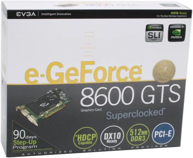 Alt view image 8 of 8 - EVGA 512-P2-N775-AR GeForce 8600GTS 512MB 128-bit GDDR3 PCI Express x16 HDCP Ready SLI Supported Video Card