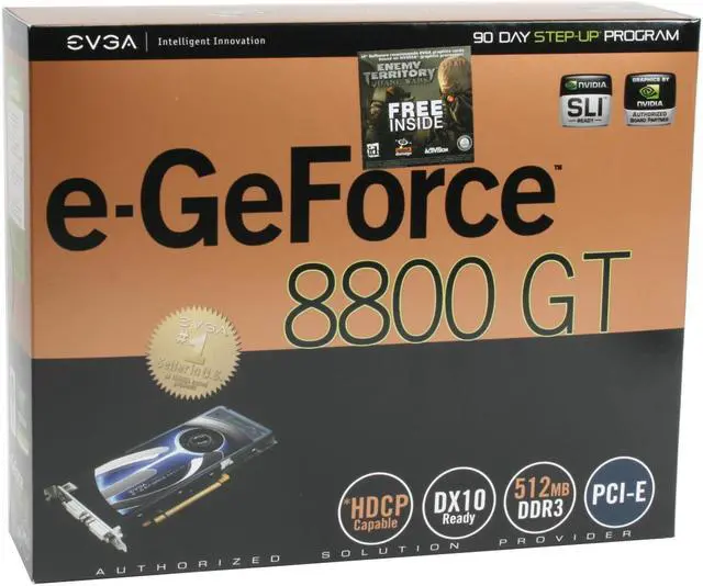Alt view image 8 of 8 - EVGA GeForce 8800 GT 512MB GDDR3 PCI Express 2.0 x16 SLI Support Graphics Card 512-P3-N801-A1