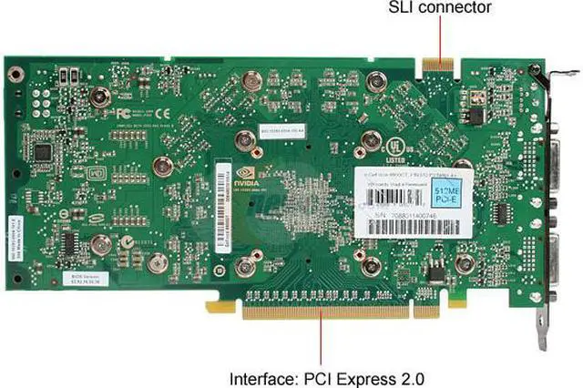 Alt view image 4 of 8 - EVGA GeForce 8800 GT 512MB GDDR3 PCI Express 2.0 x16 SLI Support Graphics Card 512-P3-N801-A1