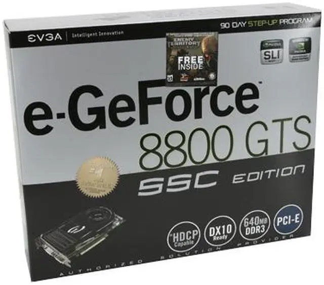 Alt view image 9 of 9 - EVGA 640-P2-N829-A1 GeForce 8800GTS 640MB 320-bit GDDR3 PCI Express x16 HDCP Ready SLI Supported Video Card