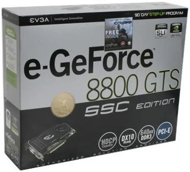 Alt view image 9 of 9 - EVGA 640-P2-N829-A3 GeForce 8800GTS 640MB 320-bit GDDR3 PCI Express x16 HDCP Ready SLI Supported Video Card