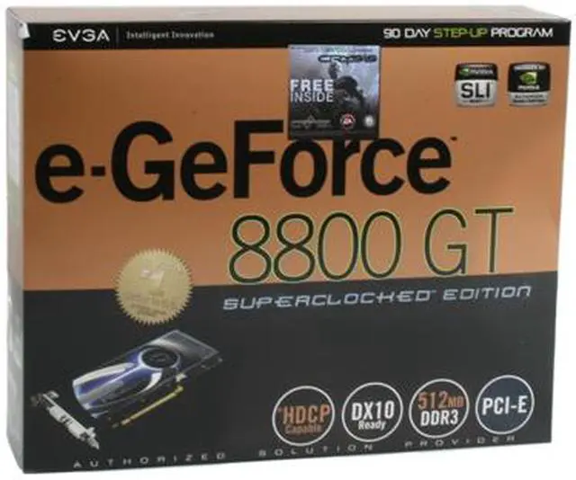 Alt view image 8 of 8 - EVGA 512-P3-N802-A3 GeForce 8800GT 512MB 256-bit GDDR3 PCI Express 2.0 x16 HDCP Ready SLI Supported Video Card