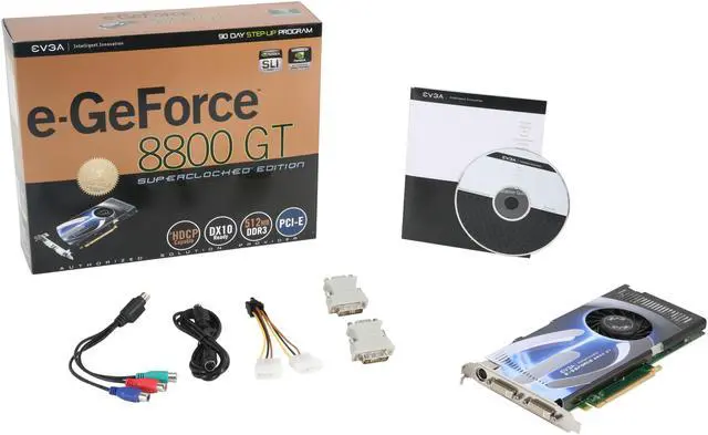 Alt view image 6 of 6 - EVGA 512-P3-N802-AR GeForce 8800GT Superclocked 512MB 256-bit GDDR3 PCI Express 2.0 x16 HDCP Ready SLI Supported Video Card