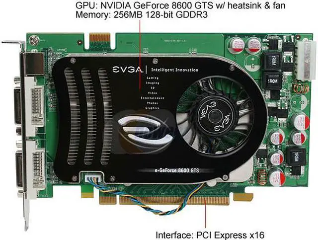 Alt view image 3 of 7 - EVGA GeForce 8600 GTS 256MB GDDR3 PCI Express x16 SLI Support Graphics Card 256-P2-N762-TR
