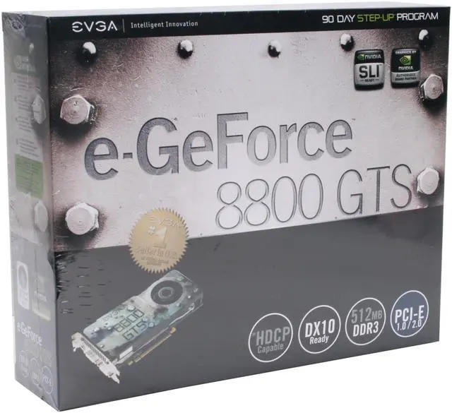 Alt view image 8 of 8 - EVGA GeForce 8800GTS (G92) 512MB GDDR3 PCI Express 2.0 x16 SLI Support Graphics Card 512-P3-N841-AR