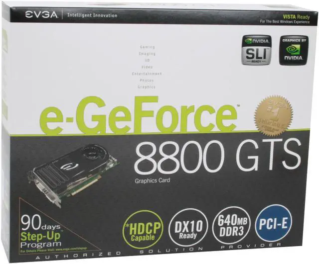 Alt view image 8 of 8 - EVGA GeForce 8800 GTS 640MB GDDR3 PCI Express x16 SLI Support Graphics Card 640-P2-N824-AR