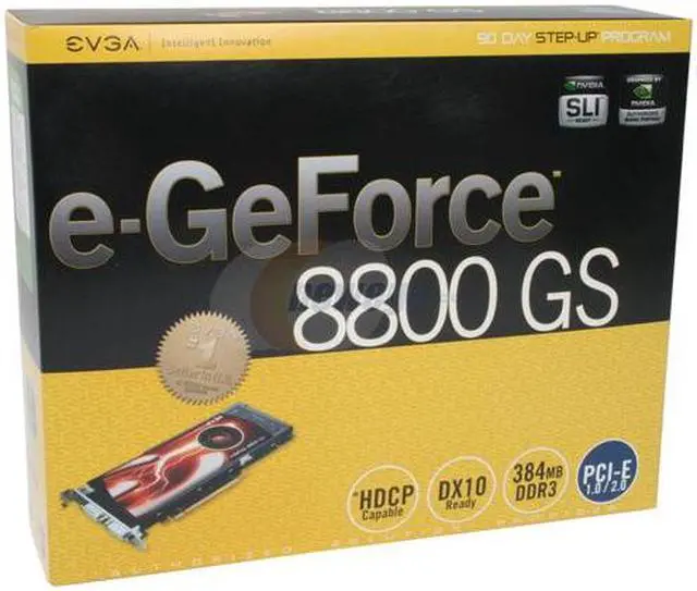 Alt view image 8 of 8 - EVGA GeForce 8800 GS 384MB GDDR3 PCI Express 2.0 x16 SLI Support Graphics Card 384-P3-N851-AR
