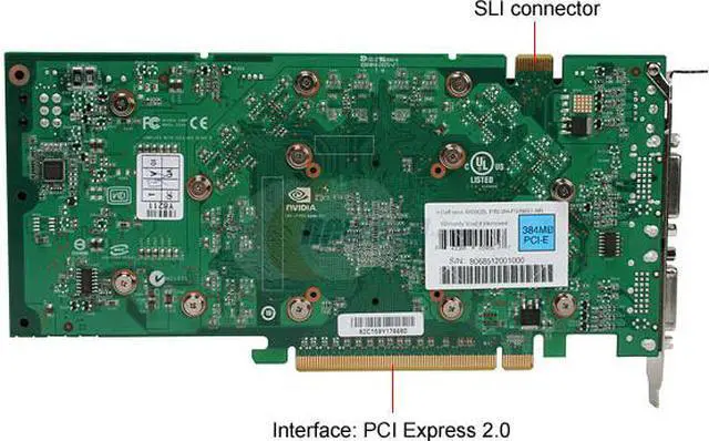 Alt view image 4 of 8 - EVGA GeForce 8800 GS 384MB GDDR3 PCI Express 2.0 x16 SLI Support Graphics Card 384-P3-N851-AR