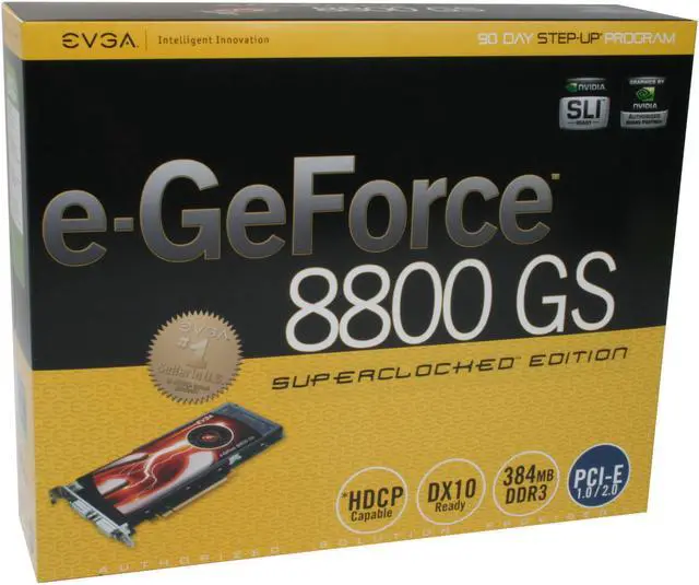 Alt view image 6 of 6 - EVGA 384-P3-N853-AR GeForce 8800GS Superclocked 384MB 192-bit GDDR3 PCI Express 2.0 x16 HDCP Ready SLI Supported Video Card