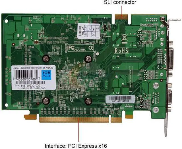 Alt view image 4 of 6 - EVGA GeForce 8600 GT 1GB GDDR2 PCI Express x16 SLI Support Graphics Card 01G-P2-N795-TR
