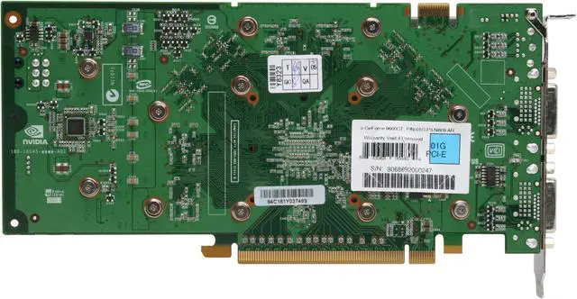 Alt view image 4 of 6 - EVGA GeForce 9600 GT 1GB GDDR3 PCI Express 2.0 x16 SLI Support Graphics Card 01G-P3-N869-AR