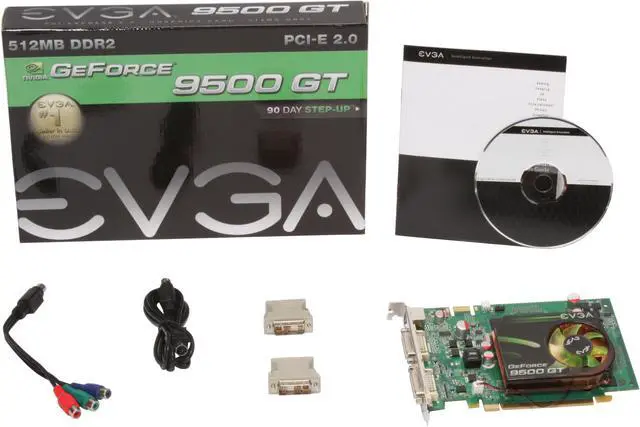 Alt view image 5 of 5 - EVGA GeForce 9500 GT 512MB DDR2 PCI Express 2.0 x16 SLI Support Graphics Card 512-P3-N954-TR