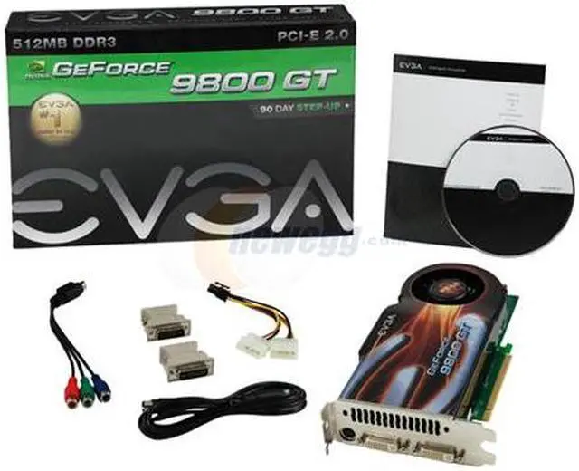 Alt view image 6 of 6 - EVGA GeForce 9800 GT 512MB GDDR3 PCI Express 2.0 x16 SLI Support Graphics Card 512-P3-N971-TR