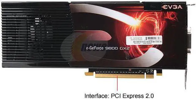Alt view image 4 of 6 - EVGA GeForce 9800 GX2 1GB (512MB per GPU) GDDR3 PCI Express 2.0 x16 SLI Support Graphics Card 01G-P3-N891-RX