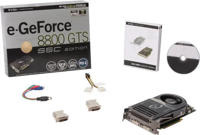 Alt view image 6 of 6 - EVGA 640-P2-N829-CR GeForce 8800 GTS SSC Edition 640MB 320-bit GDDR3 PCI Express x16 HDCP Ready SLI Supported Video Card