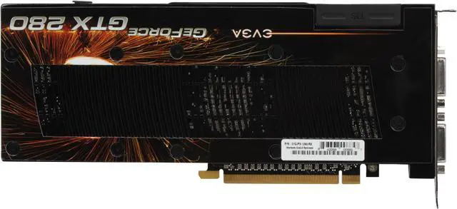 Alt view image 4 of 5 - EVGA GeForce GTX 280 1GB GDDR3 PCI Express 2.0 x16 SLI Support Graphics Card 01G-P3-1280-RX
