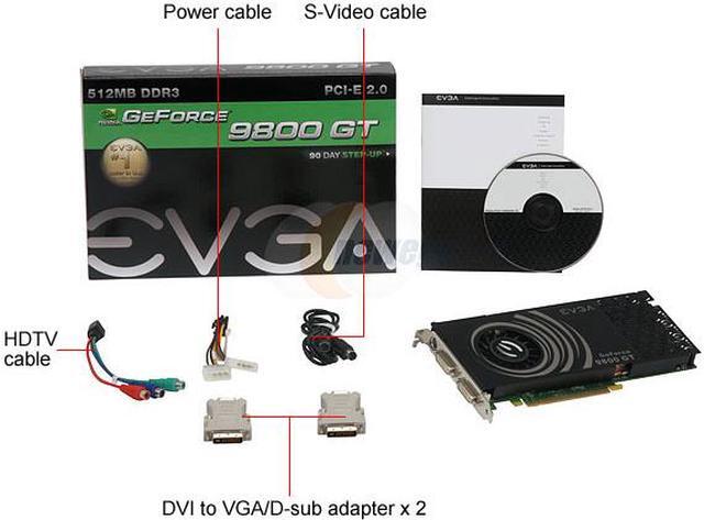 Alt view image 6 of 6 - EVGA GeForce 9800 GT 512MB GDDR3 PCI Express 2.0 x16 SLI Support Graphics Card 512-P3-N973-TR