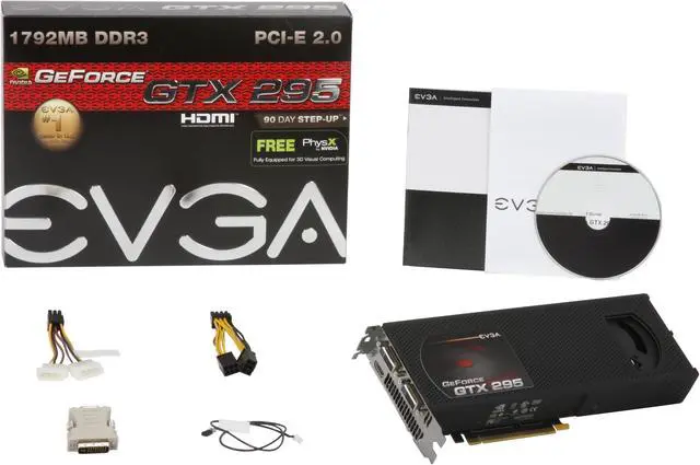 Alt view image 6 of 6 - EVGA 017-P3-1292-AR GeForce GTX 295 Plus 1792MB 896 (448 x 2)-bit GDDR3 PCI Express 2.0 x16 HDCP Ready SLI Supported Video Card