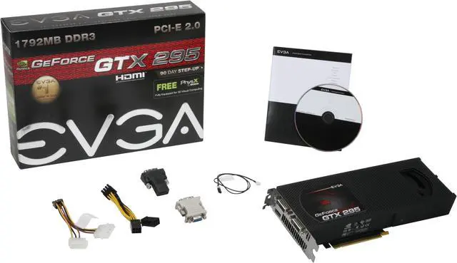 Alt view image 6 of 6 - EVGA GeForce GTX 295 1792MB GDDR3 PCI Express 2.0 x16 SLI Support Graphics Card 017-P3-1291-AR