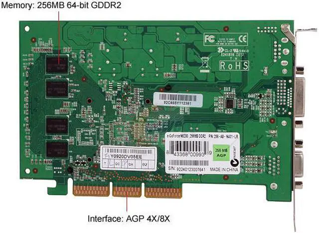 Alt view image 4 of 5 - EVGA GeForce 6200 256MB DDR2 AGP 8X Graphics Card 256-A8-N401-LR