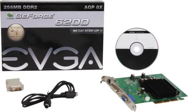 Alt view image 5 of 5 - EVGA GeForce 6200 256MB DDR2 AGP 8X Graphics Card 256-A8-N401-LR