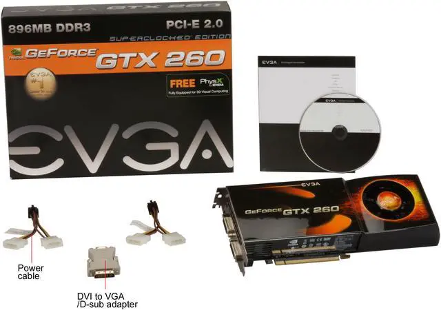 Alt view image 3 of 3 - EVGA GeForce GTX 260 896MB GDDR3 PCI Express 2.0 x16 SLI Support Graphics Card 896-P3-1262-TR