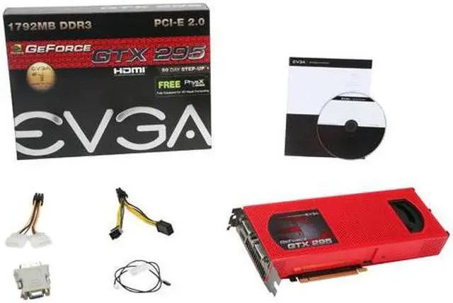 Alt view image 6 of 6 - EVGA GeForce GTX 295 1792MB GDDR3 PCI Express 2.0 x16 SLI Support Graphics Card 017-P3-1294-AR
