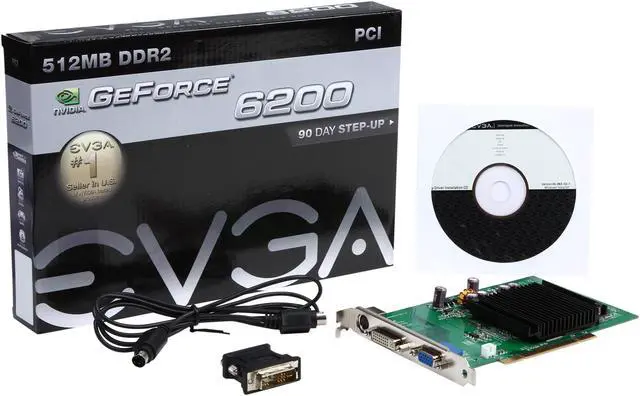 Alt view image 5 of 5 - EVGA 6 GeForce 6200 512MB DDR2 PCI 2.1 Graphics Card 512-P1-N402-LR