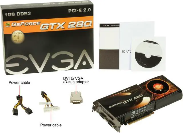 Alt view image 4 of 4 - EVGA GeForce GTX 280 1GB GDDR3 PCI Express 2.0 x16 SLI Support Graphics Card 01G-P3-1280-TR