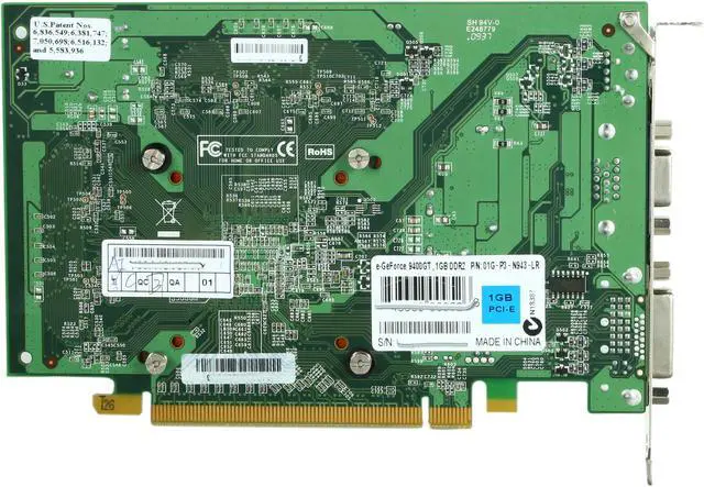 Alt view image 4 of 5 - EVGA GeForce 9400 GT 1GB DDR2 PCI Express 2.0 x16 Graphics Card 01G-P3-N943-LR