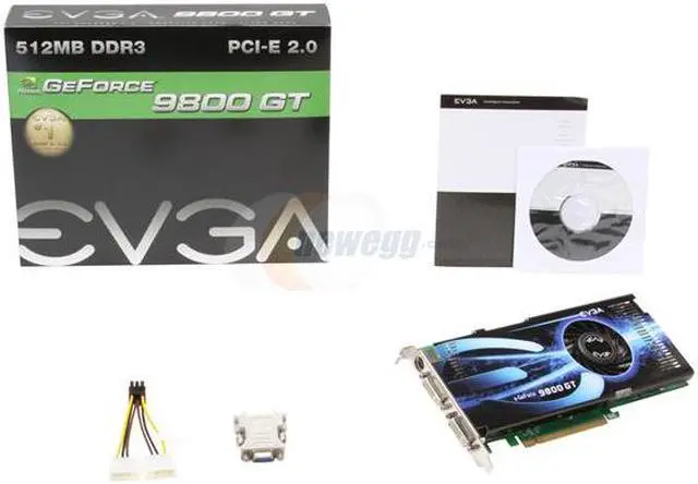 Alt view image 6 of 6 - EVGA GeForce 9800 GT 512MB DDR3 PCI Express 2.0 x16 SLI Support Graphics Card 512-P3-N975-TR