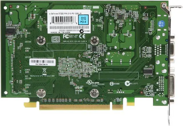 Alt view image 4 of 5 - EVGA GeForce GT 220 1GB DDR3 PCI Express 2.0 x16 Graphics Card 01G-P3-1226-LR