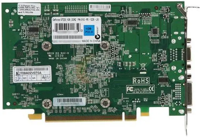 Alt view image 4 of 5 - EVGA GeForce GT 220 1GB DDR2 PCI Express 2.0 x16 Graphics Card 01G-P3-1225-LR